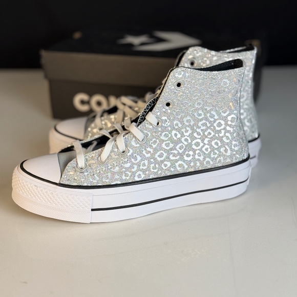 Converse Silver Warped Board All Star Hi Sneakers - Picture 1 of 3